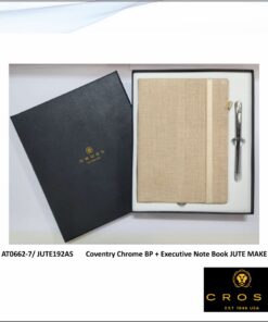 Cross Coventry Chrome BP + Executive Note Book JUTE MAKE
