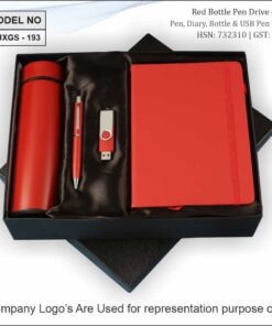 Gift Set - Pen, Diary, Temperature Flask And Pendrive