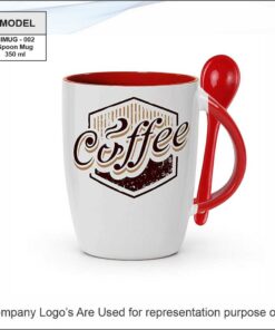 Ceramic Mug With Spoon - 350 ml