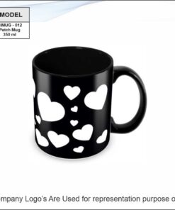Black Ceramic Mug With Patch - 350 ml