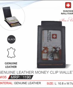 Swiss Military Genuine Leather Clip Wallet