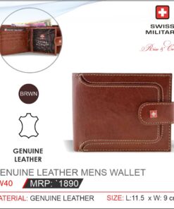 Swiss Military Genuine Leather Mens Wallet