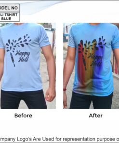 Holi Colour Bleeding Unisex Tshirts - Blue