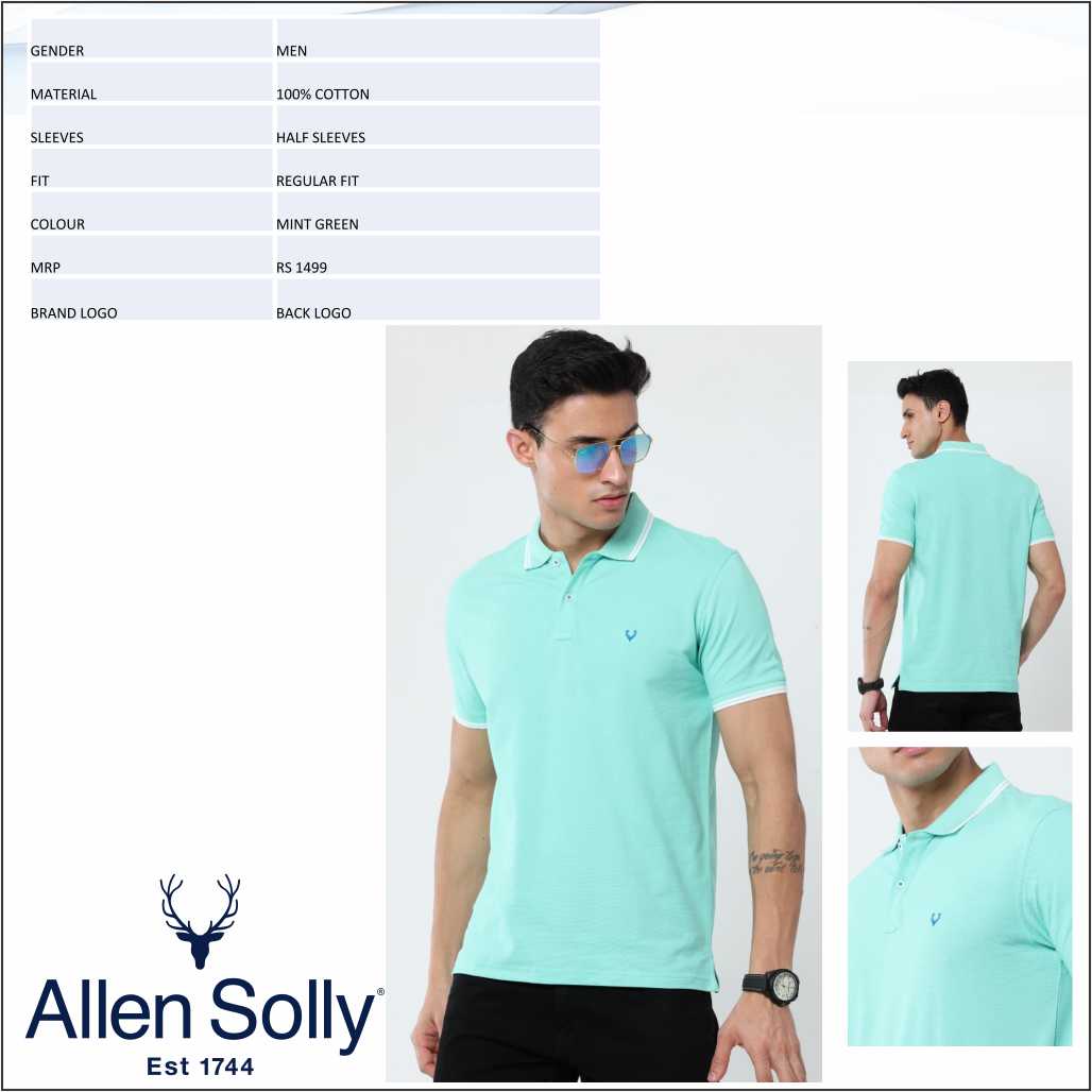 Allen Solly Men Regular Fit – Mint Green – Newgenn India