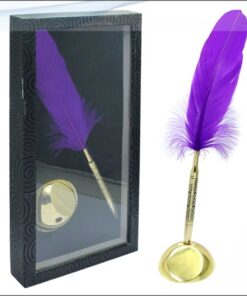 Feather Ball Pen with Stand & Gift Box Gold