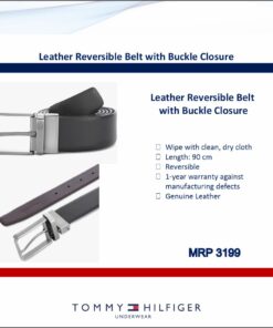 Tommy Hilfiger Leather Reversible Belt with Buckle Closure