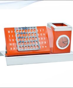 Table Top Calender Pen Stand Orange