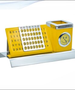 Table Top Calender Pen Stand Yellow