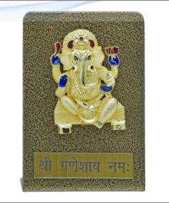 Destop Top Ganesh Gold With Plate BK Gold