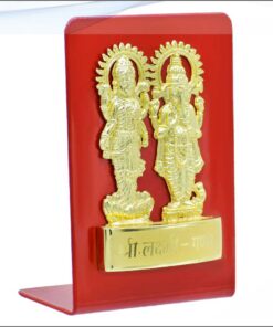 Destop Top Gold Shri Laxmi Ganesh Plate Red