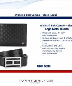 Tommy Hilfiger Wallet & Belt Combo Black Logo
