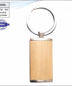Wooden Finish Metal Keychain