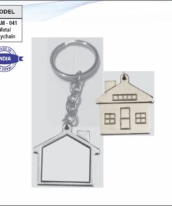House Shape Metal Keychain