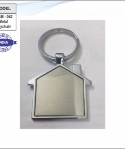 House Shape Metal Keychain
