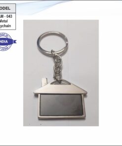 House Shape Metal Keychain
