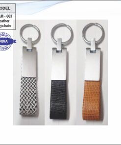 Leatherette Combined Metal Keychain