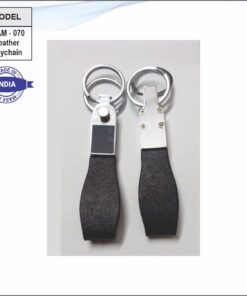 Leatherette Combined Metal Keychain