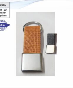 Leatherette Combined Metal Keychain