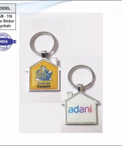 House Shape Dome Sticker Metal Keychain