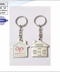 House Shape Dome Sticker Metal Keychain