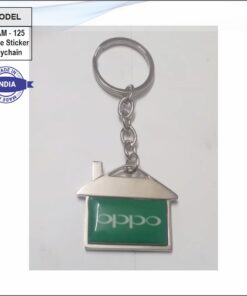 House Shape Dome Sticker Metal Keychain
