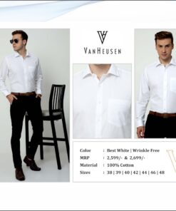 Van Huesen Mens Shirt - Best White (Size XL To Size 3XL)