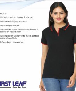 Black Tshirt With Red Tipping Ladies