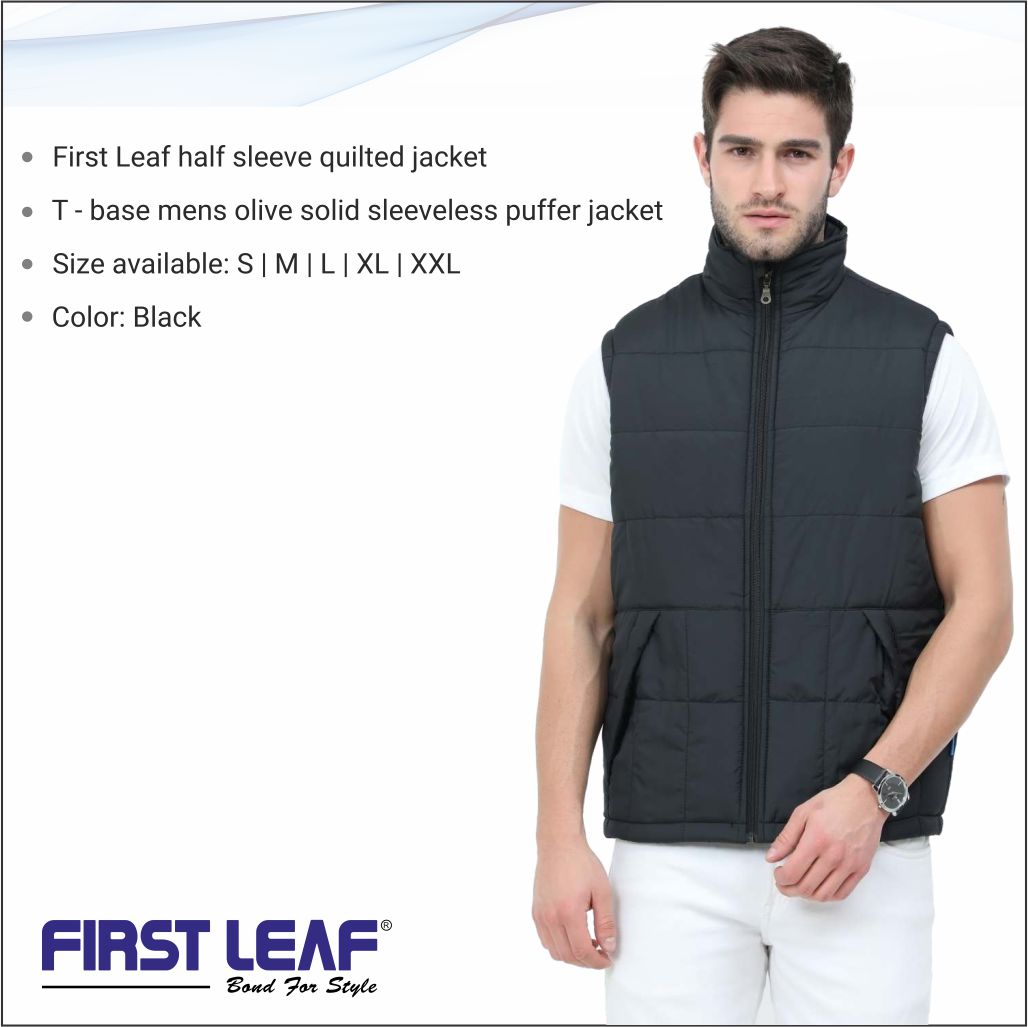 Half Sleeve Quilted Jacket Men Black – Newgenn India