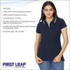 Navy Blue Tshirt With White Tipping Ladies
