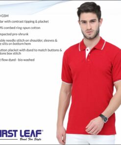 First Leaf Collar Tshirt With Tipping - For Men