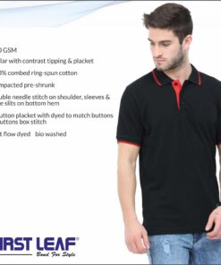 First Leaf Collar Tshirt With Tipping - For Men
