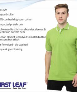 First Leaf Collar Tshirt With Tipping - For Men