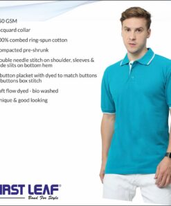 First Leaf Collar Tshirt With Tipping - For Men