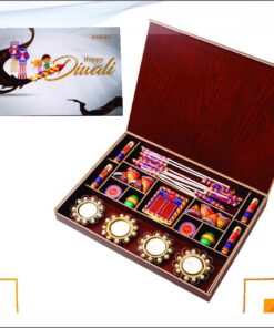 Premium Diwali Crackers Wooden Chocolate Box