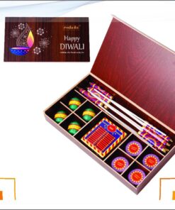 Premium Diwali Crackers Wooden Chocolate Box