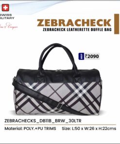 Swiss Military ZebraChecks Leatherette Duffle Bag