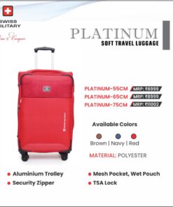 Swiss Military Platinum 55, 65, 75 cms - Soft Travel Luggage - 3 pcs Set
