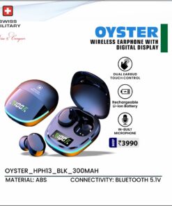 Swiss Military Oyster Wireless Earphones With Digital Display