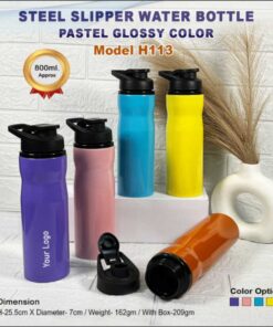 Steel Sipper Water Bottle-Pastel Glossy Color
