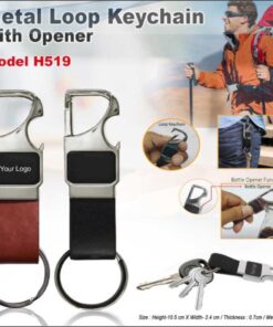 Metal Loop Keychain with Opener