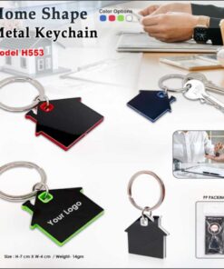 Home Shape Metal Keychain