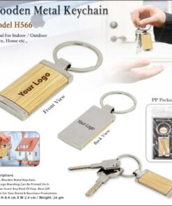 Wooden Metal Keychain