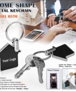 Home Shape Metal Keychain