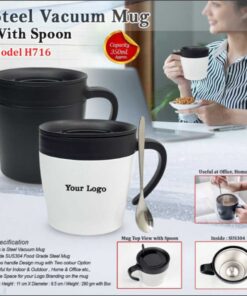 Steel Vacuum Mug With Spoon