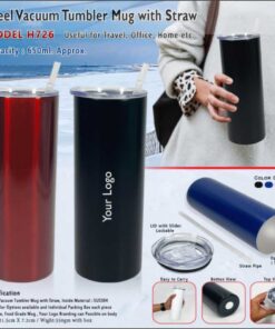 Steel Vacuum Tumbler Mug with straw