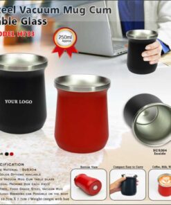 Steel Vacuum Mug Cum Table Glass
