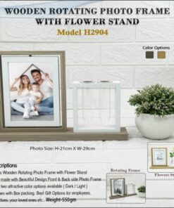 Wooden Rotating Photo Frame With Flower Stand