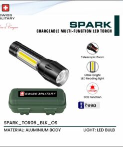 Swiss Military Spark Chargeable Multi Function Led Torch