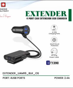 Swiss Military Extender 4 Port Car Extension Usb Charger