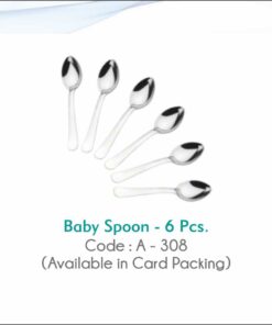 Baby Spoon - 6 pcs card pack 1.5 mm thickness mirror polish